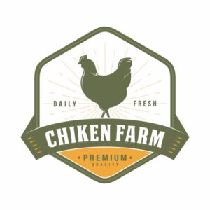 chiken farm emblem icon design vector illustration